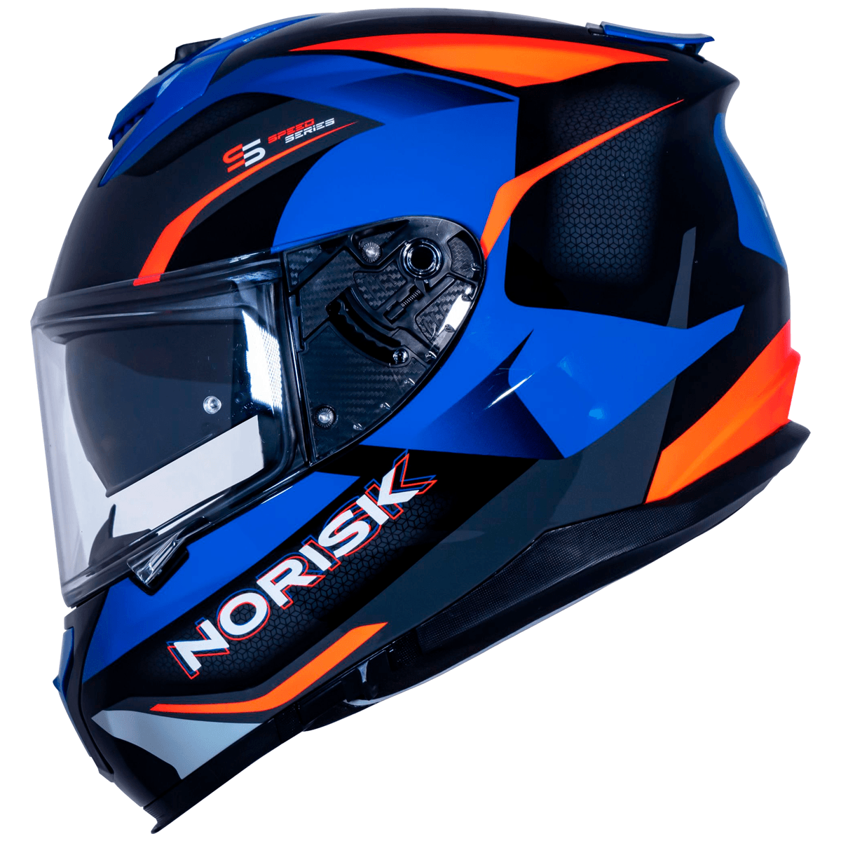 Capacete Original Norisk Strada Drive Azul Laranja Cinza