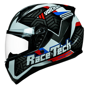 Capacete Fechado Race Tech Sector Voltkon Preto Branco