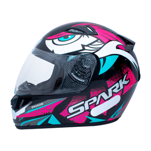 Capacete EBF Spark Dragon Preto Rosa