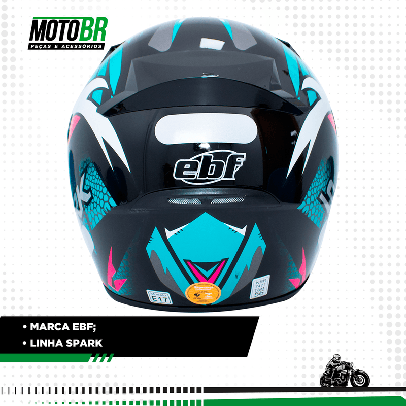 Capacete EBF Spark Dragon Preto Tiffany