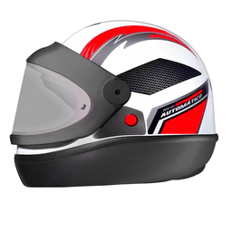Capacete EBF Automatico Bolt Branco Vermelho
