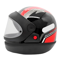 Capacete EBF Automatico Bolt Preto Vermelho
