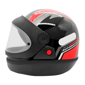 Capacete EBF Automatico Bolt Preto Vermelho