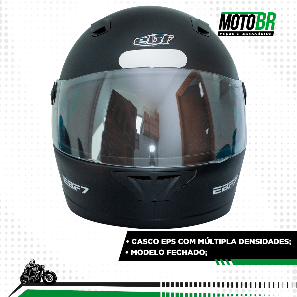 Capacete EBF 7 New Preto Fosco - MotoBR