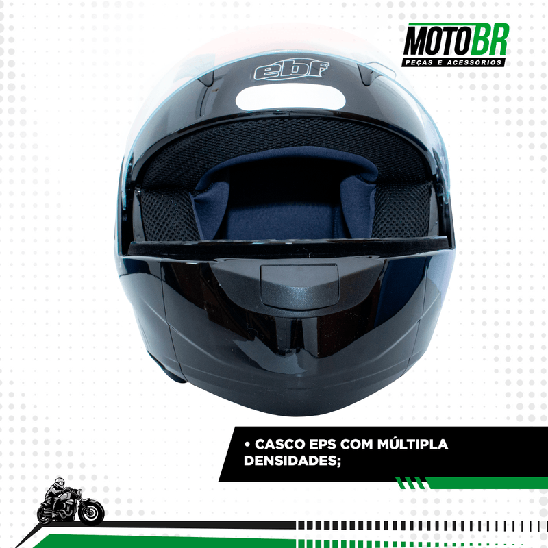 Capacete EBF E08 New Performance Escamoteável Preto