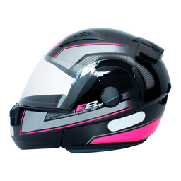Capacete EBF E08 New Performance Escamoteável Preto Rosa