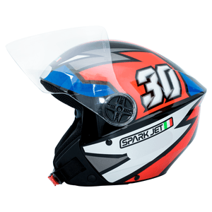 Capacete EBF Spark Jet 30 Preto Branco