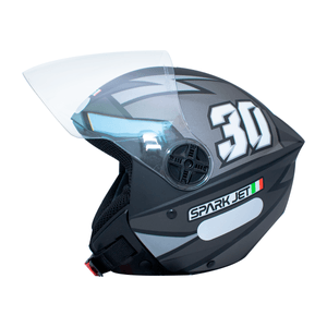 Capacete EBF Spark Jet 30 Preto Fosco Chumbo