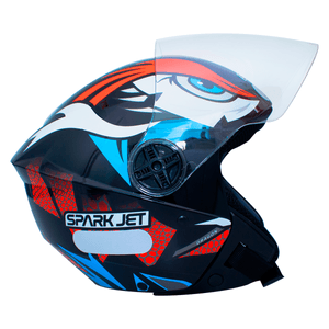 Capacete EBF Spark Jet Dragon Preto Vermelho