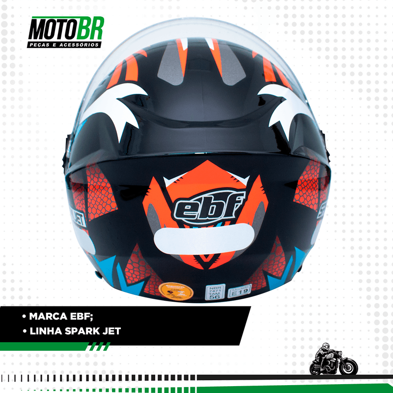 Capacete EBF Spark Jet Dragon Preto Vermelho