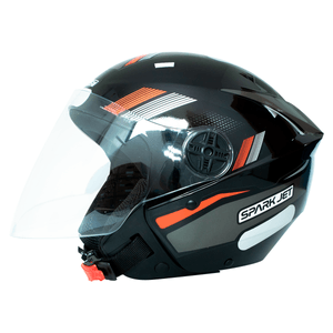 Capacete EBF Spark Jet Sting Preto Chumbo