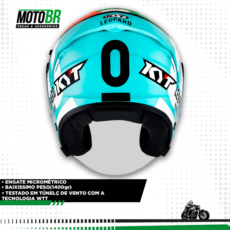 Capacete Aberto Kyt Nf-j Dennis Foggia Leopard Italia - Azul é na