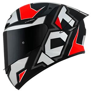 Capacete KYT TT Course Electron Cinza Vermelho Fosco