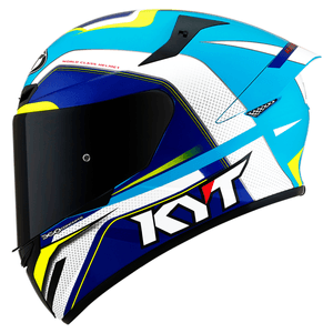 Capacete KYT TT Course Grand Prix Branco Azul