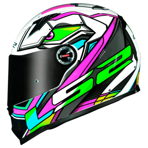 Capacete LS2 FF358 Xdron Rosa Branco Cinza