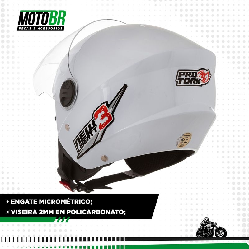  Capacete Moto New Liberty Three Branco 56 : Automotriz