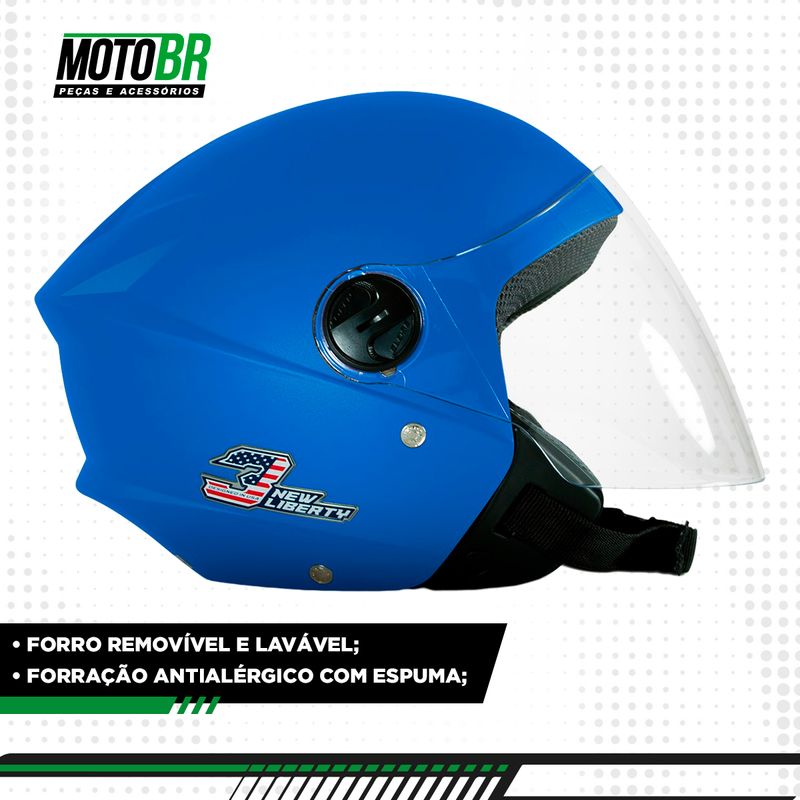  Capacete Moto New Liberty Three Branco 56 : Automotriz