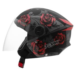 Capacete Pro Tork New Liberty 3 Flowers Fosco Vermelho Pto