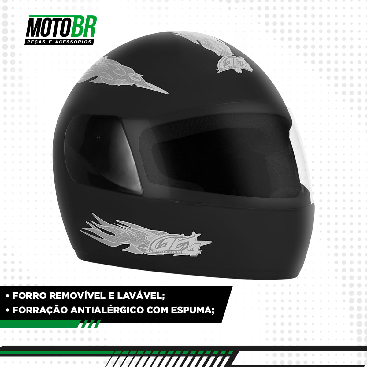 Capacete Pro Tork Liberty Four Preto - MotoBR