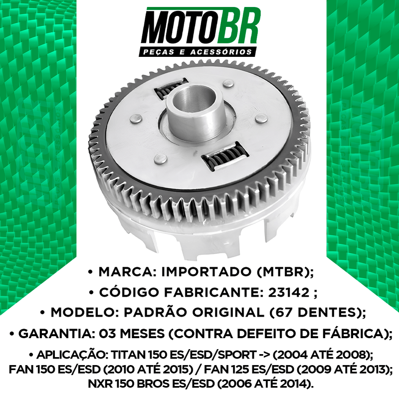 Campana-Embreagem-Titan-150-Fan-150-Fan-125-Nxr-150-Bros-67D-2