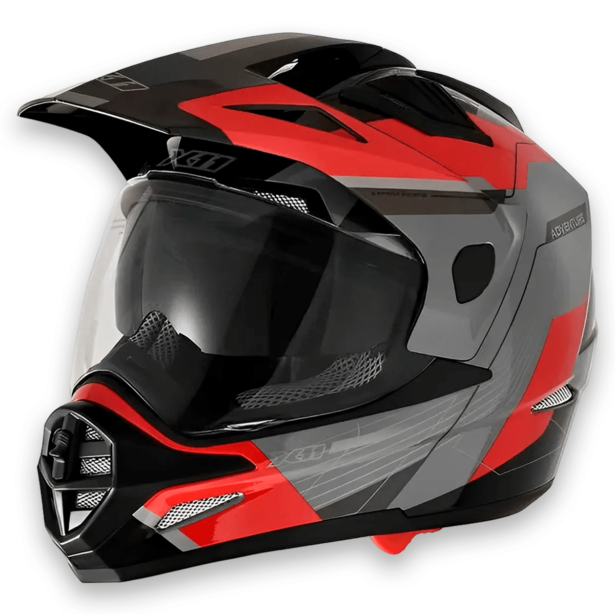 rui（11/14） Capacete X11 Crossover Adventure Cinza Vermelho - MotoBR