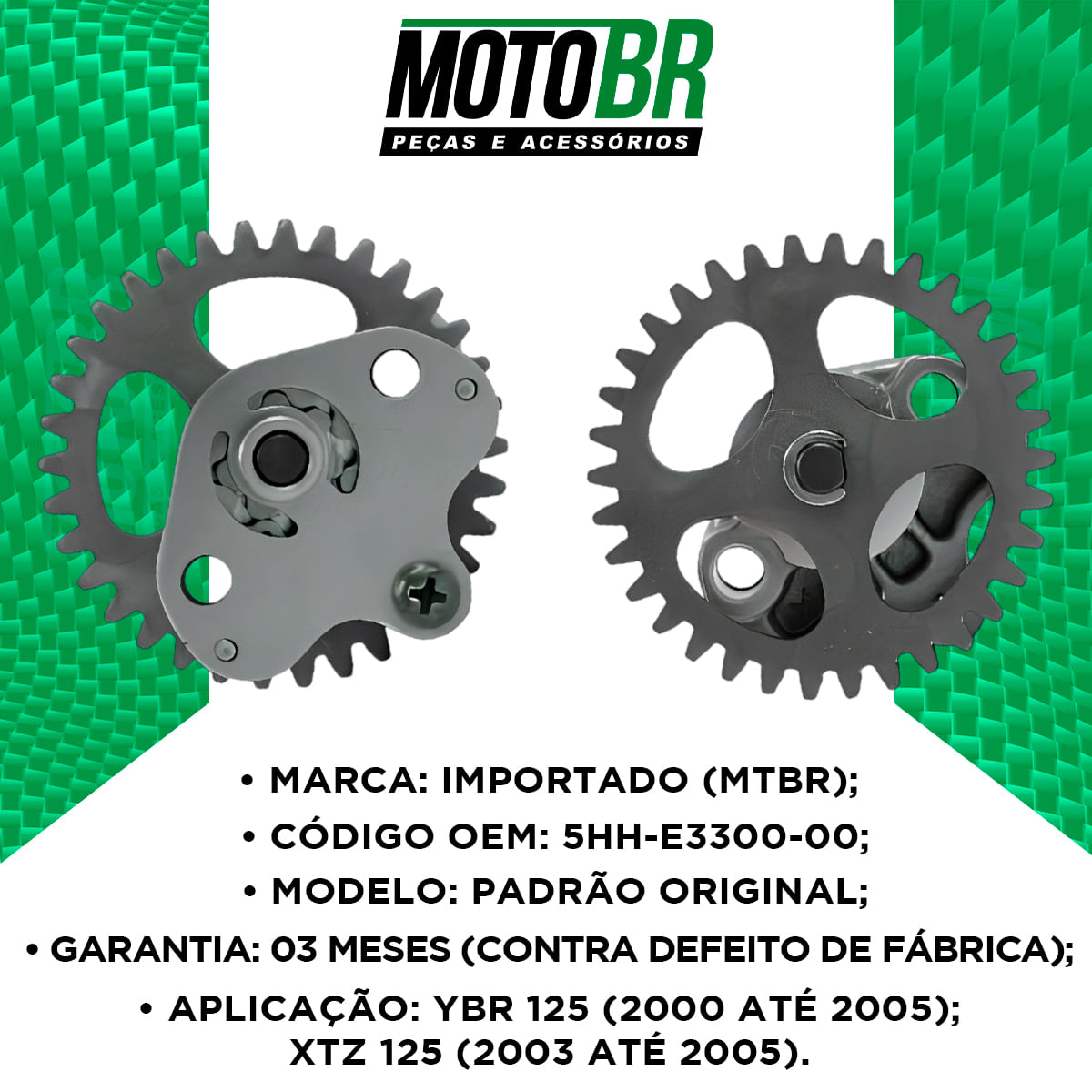 Bomba Óleo Ybr 125 2000 Até 2005 XTZ 125 2003 Até 2005 MTBR - MotoBR