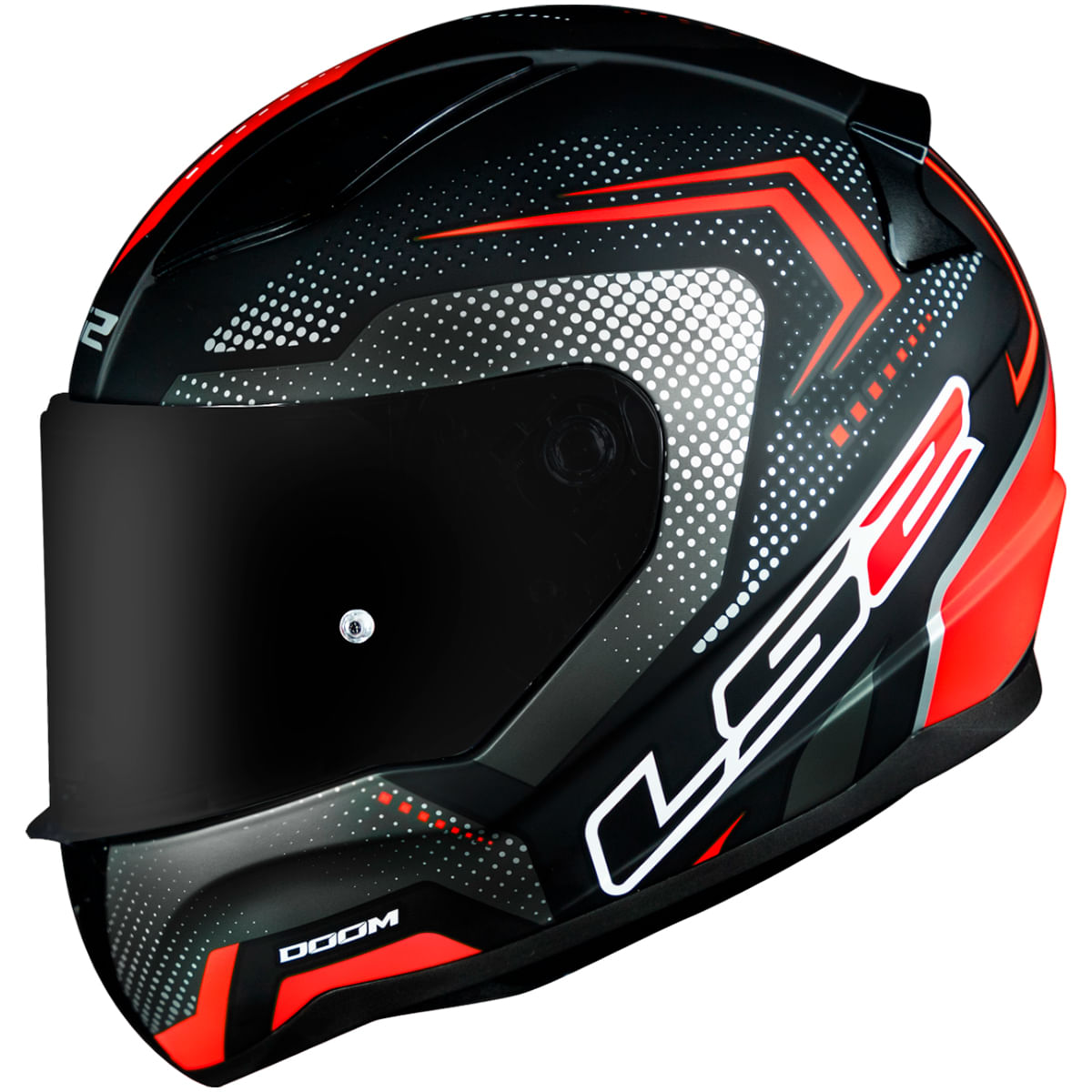 Capacete Original LS2 FF353 Rapid Doom Fosco Preto Vermelho