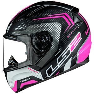 Capacete LS2 FF353 Rapid Doom Fosco Preto Rosa