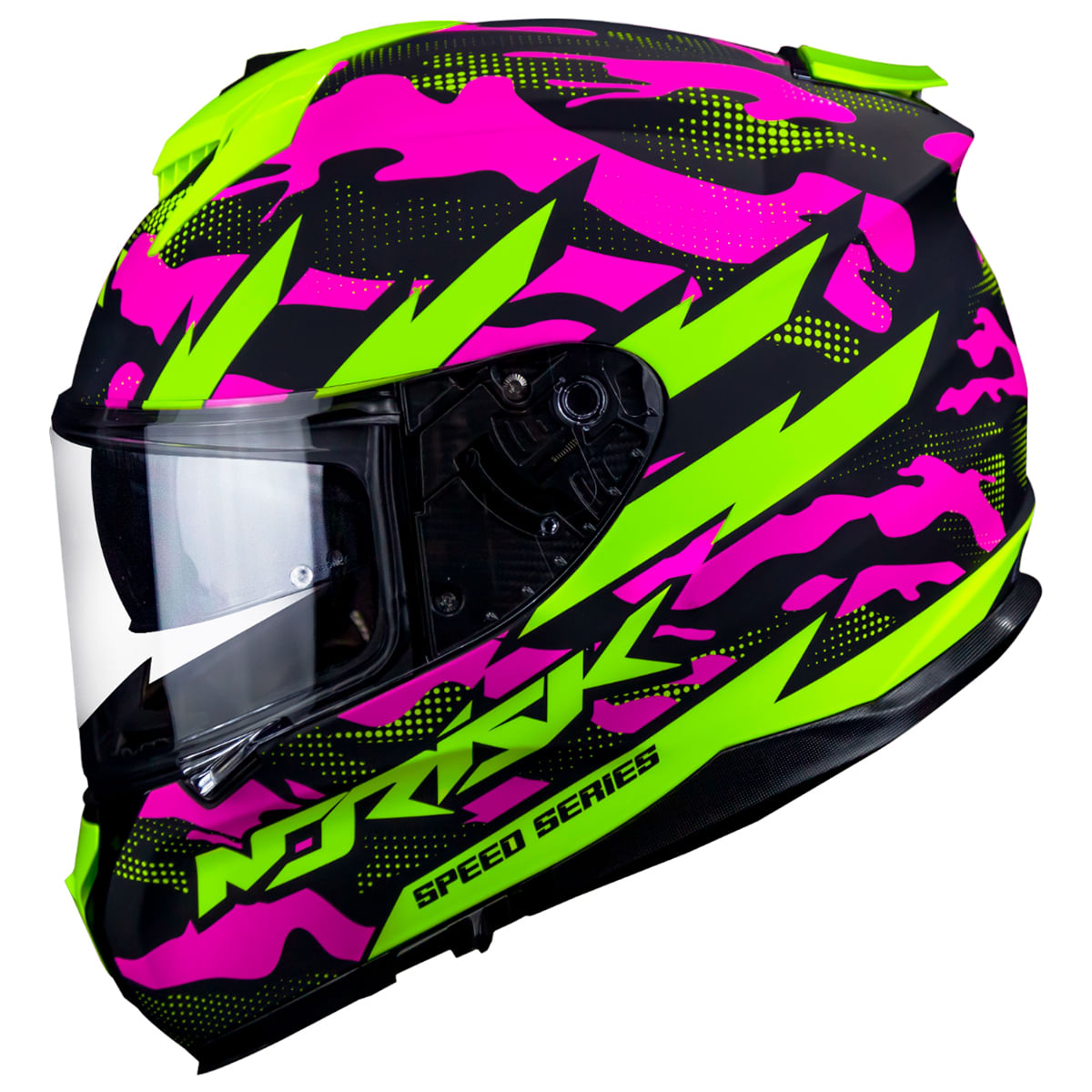 Capacete Original Norisk Strada Commando Fosco Verde Rosa