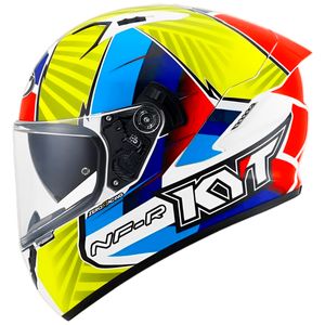 Capacete KYT NF-R Xavi Fores Azul Vermelho Amarelo