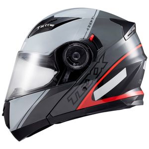 Capacete Texx Gladiator V3 Makan Cinza Vermelho