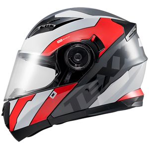 Capacete Texx Gladiator V3 Reisen Vermelho Branco