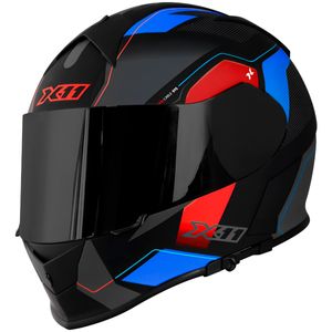 Capacete X11 Revo Pro Flagger 2 SV Vermelho Azul Fosco