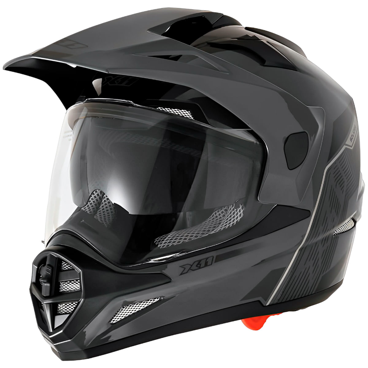 Capacete X11 Crossover Solides Cinza - MotoBR