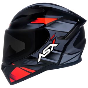 Capacete ASX City Start Preto Vermelho Cinza