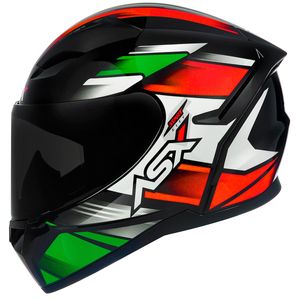 Capacete ASX City Start Preto Vermelho Verde