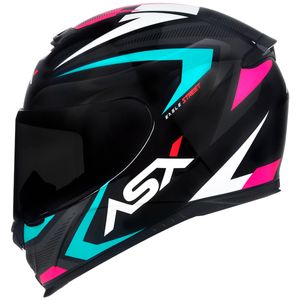 Capacete ASX Eagle Street Preto Tiffany Rosa