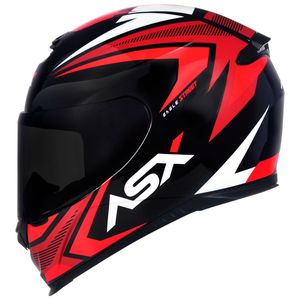 Capacete ASX Eagle Street Preto Vermelho Branco