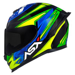 Capacete ASX Eagle Racing Patriot Preto Verde Amarelo