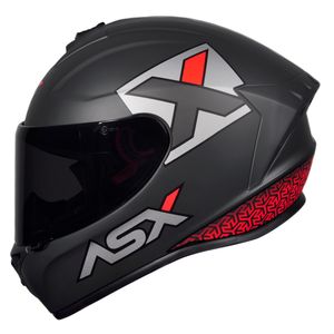 Capacete ASX Draken Concept Fosco Cinza Prata Vermelho