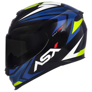 Capacete ASX Eagle Street Preto Azul Amarelo