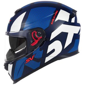Capacete ASX Eagle SV Lines Fosco Azul Branco