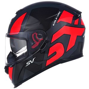 Capacete ASX Eagle SV Lines Cinza Vermelho