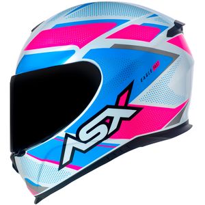Capacete ASX Eagle Fast Branco Rosa Azul