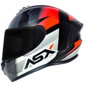 Capacete ASX Draken Striker Fosco Preto Vermelho Grafite