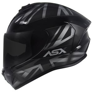 Capacete ASX Draken UK Fosco Preto Cinza