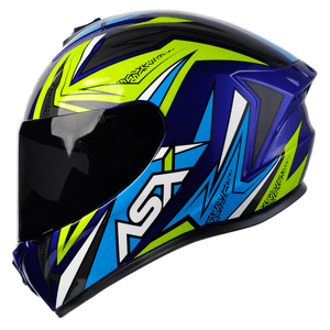 Capacete ASX Draken Vector Azul Amarelo Cinza
