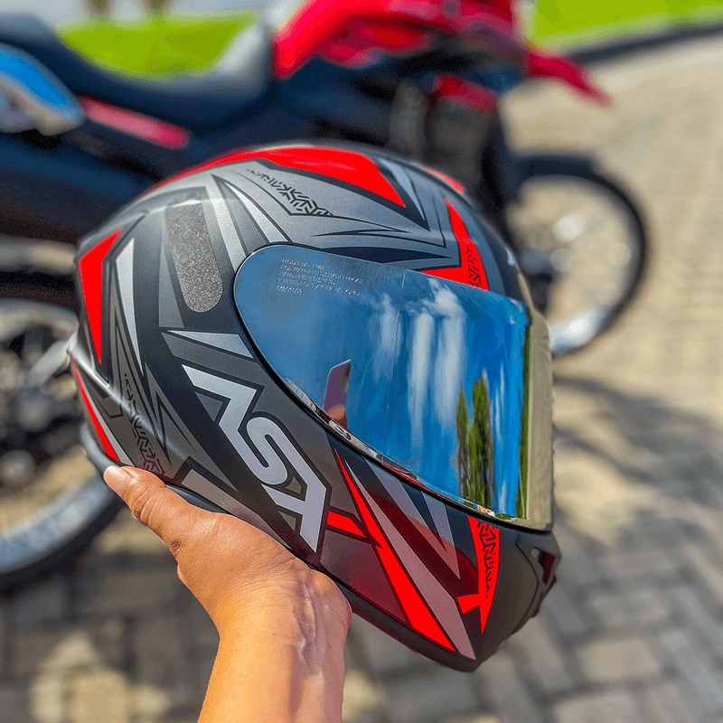 CAPACETE-ASX-DRAKEN-VECTOR-FOSCO-PRETO-CINZA-VERMELHO-8