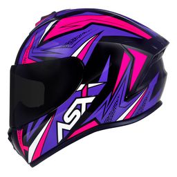 Capacete ASX Draken Vector Preto Lilás Rosa
