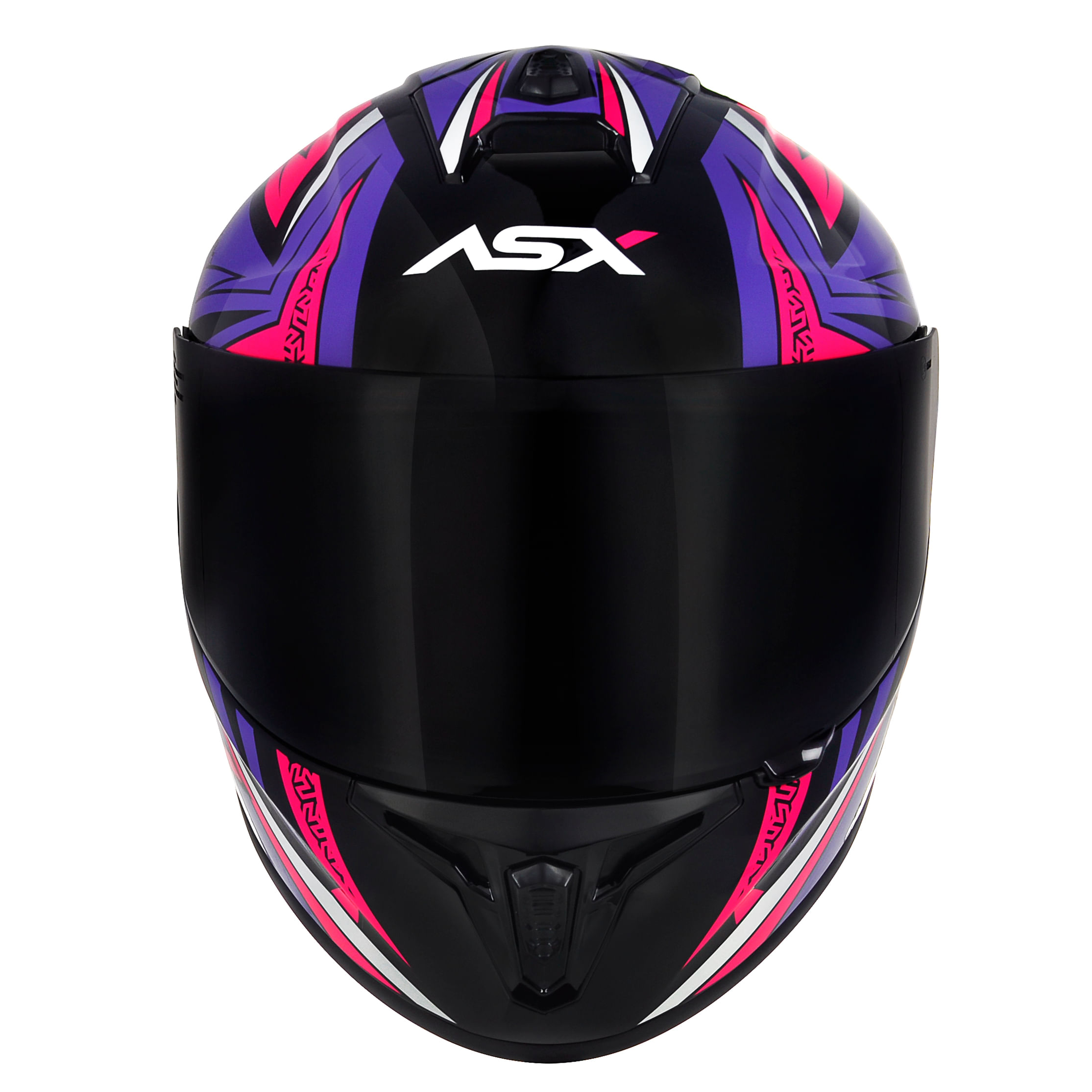 Capacete ASX Draken Vector Preto Lilás Rosa - MotoBR